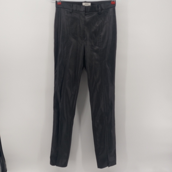 Jason Wu faux vegan leather moto legging pants size small black split seam - Picture 2 of 6